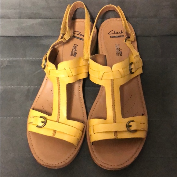 clarks sandals yellow